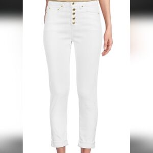 michael Kors White High-Waisted Jeans